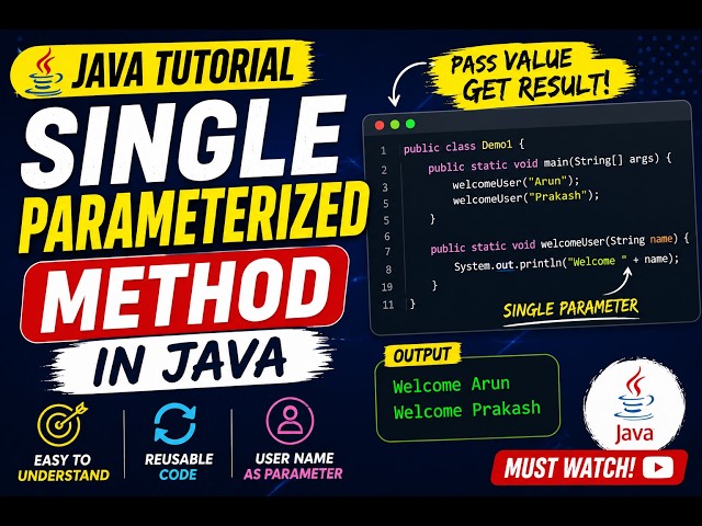215. Assignment - Single Parameterized method in Java (Selenium Java 2026)