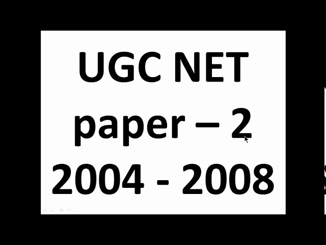 UGC CBSE NET 87 COMPUTER SCIENCE & APPLICATION PAPER-2 (2004-2008)