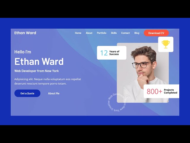 Responsive Portfolio Website Design Using HTML, CSS & JavaScript