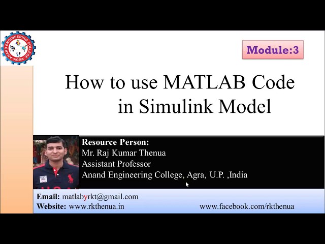 How to use MATLAB code within a Simulink Model
