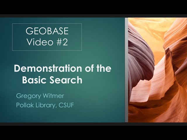 GEOBASE: Demonstration of the Basic Search