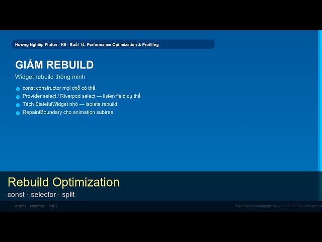 Buổi 14 Level 3 (Flutter Chuyên sâu): Performance Optimization & Profiling