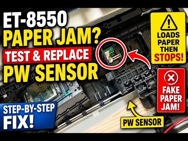 Epson ET-8550 Fake Paper Jam Caused by a Bad PW Sensor