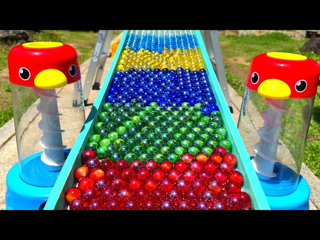 Marble Run ☆ Beautiful Rainbow Marbles