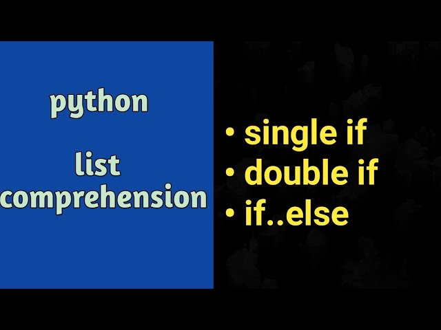Python List Comprehension | Alternate to for loop..if..else in one line