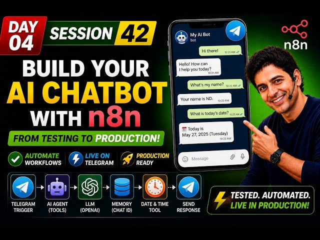 42 ~ Take Your n8n AI Chatbot to Production | Publish Telegram Workflow | Testing vs Production
