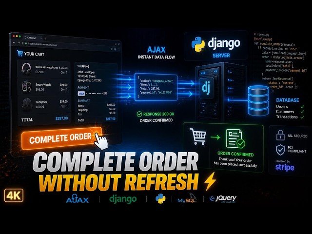 تحويل سلة التسوق إلى طلب حقيقي في Django | Complete Order باستخدام AJAX | 36