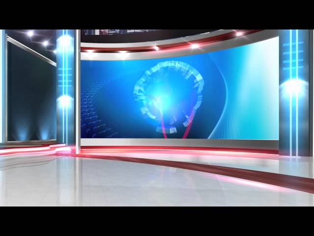 free virtual news studio background globe close HD