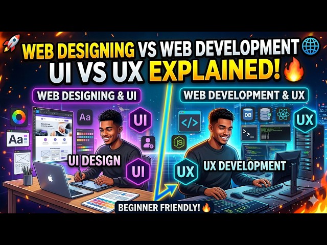 Web Designing vs Web Development 🌐 | UI vs UX Explained for Beginners