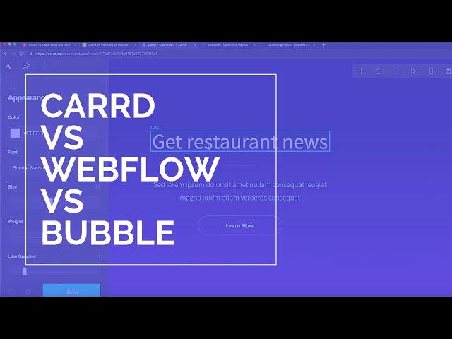 Best tools for building a startup without code: Carrd vs Webflow vs Bubble
