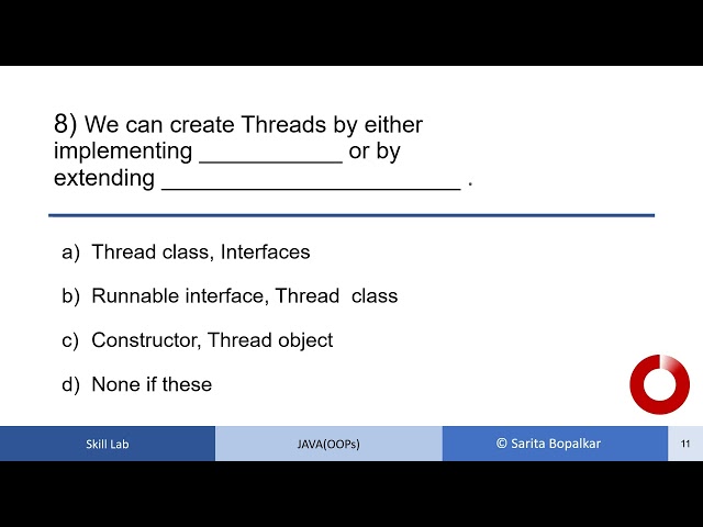 MCQ Multi Threading in Java
