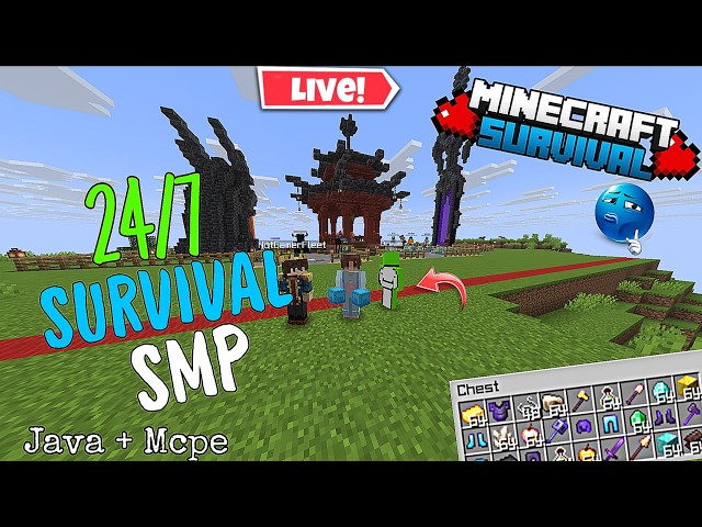 🔥LIVE🔥 Best Public Survival SMP Server For Minecraft 😎 | Java + PE | 24/7 Online | Free To Join 😱