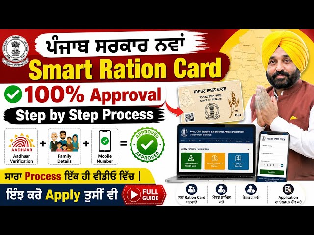⚡ ਸਮਾਰਟ ਰਾਸ਼ਨ ਕਾਰਡ ਦੀ ਪੂਰੀ ਜਾਣਕਾਰੀ | Apply, Correction ਤੇ Approval ਇੱਕੋ ਵੀਡੀਓ ਵਿੱਚ