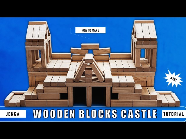 How to Make a Wooden Block Castle 👑 | Jenga Tutorial #263 | #woodenblocks #jengablocks #castle