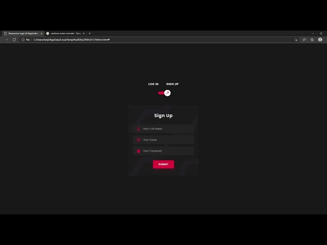 [FREE DOWNLOAD] Responsive Login and Registration Form (HTML & CSS) By Cryptical Coder