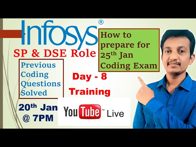 🔴Live: Infosys Coding Training || Day-8 || How to crack coding round | previous coding  Qs