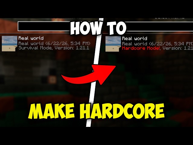 How to enable and disable Hardcore Mode | How to Change Difficulty to Hardcore in Minecraft