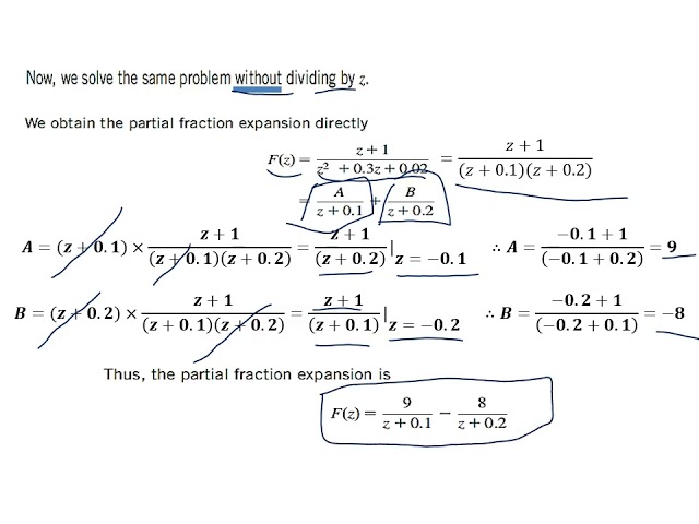 Inverse z transform and open loop discrete control system
