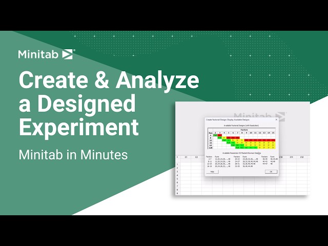 How to Create and Analyze a Designed Experiment in Minitab Statistical Software