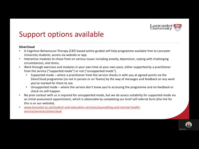 Counselling and Mental Health Service overview