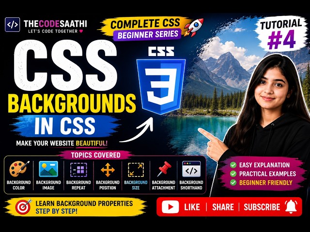 CSS Tutorial #4 | Backgrounds in CSS | Background Color, Image, Size & Position