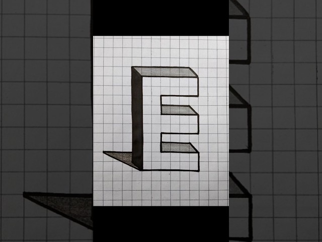 How to draw 3d letter "e" #shorts #ytshorts #art #craft #drawing #satisfying