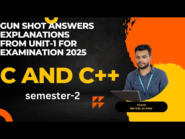 C AND C++|| BCOM|| semester-2|| gun shot important answers from unit-1 for regular and backlog ||