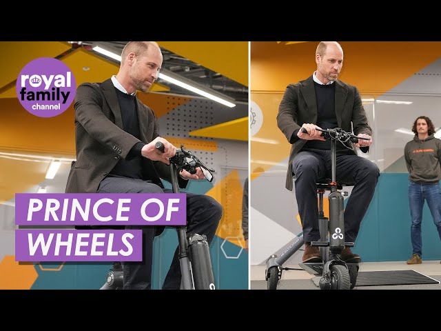 Prince William Whizzes Around in High-Tech Scooter in Bristol