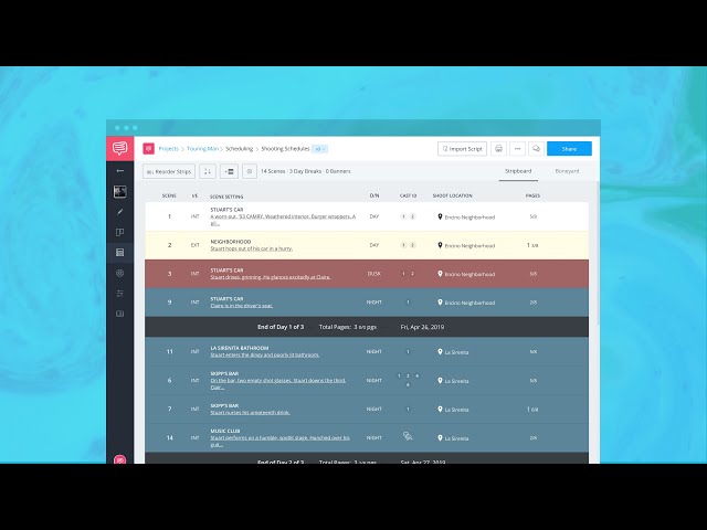 StudioBinder | Film Production Shooting Schedule Software