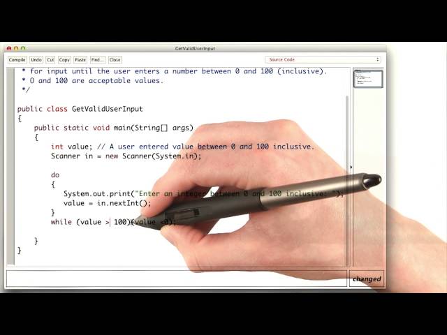 Accept Values Between 0 and 100 - Intro to Java Programming