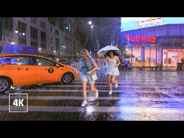 10 Hours of RAIN WALKs in NEW YORK CITY