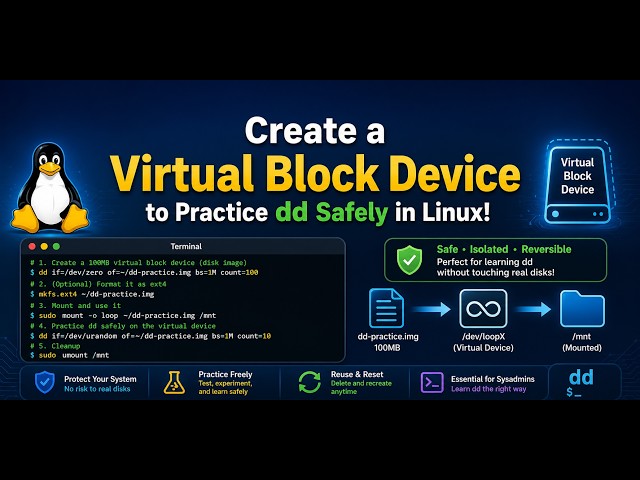 Create a Virtual Block Device to Practice dd Safely in Linux!
