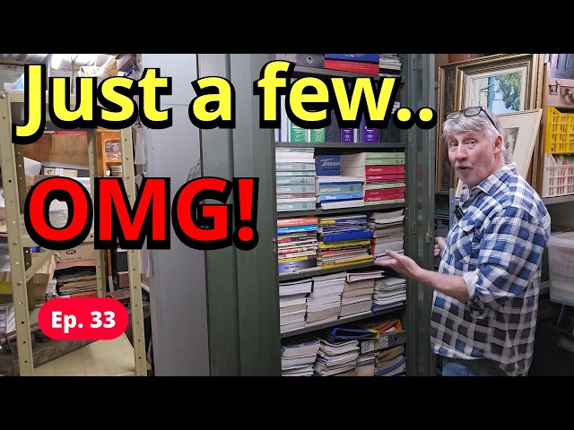 Huge Stash of Vintage Ford Manuals, 1950s Science Mags & Antique Art! (Shop Clean-up Ep. 33)