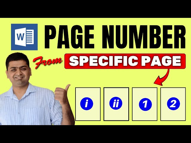 Insert Page Number on Specific Page in MS Word for Project Report