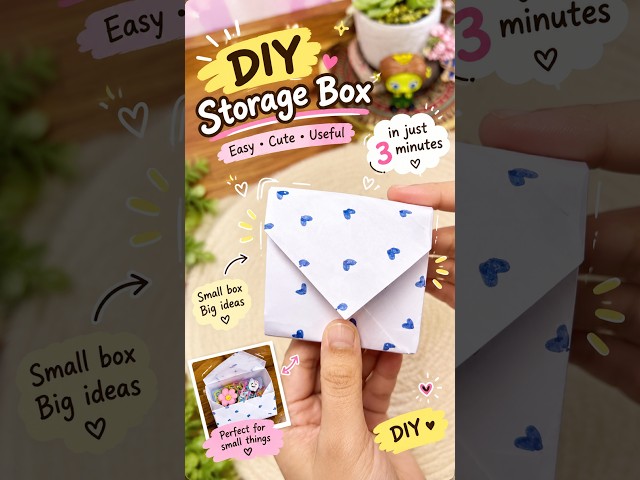 DIY Storage Box in 3 Minutes! 💗📦 | Easy Paper Craft You’ll LOVE! @CUDDLELAB