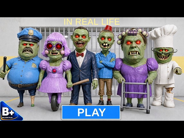 All Morphs in Real Life Roblox ZOMBIE BARRY PRISON RUN Papa Pizza Grumpy Gran Siren Cop Mr Funny Ani