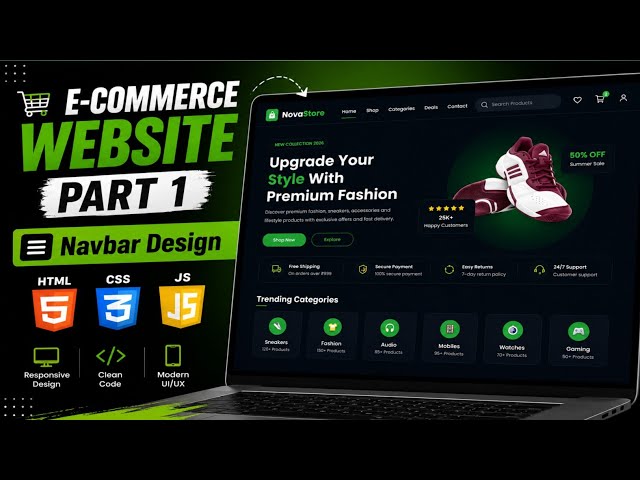 Build an E-Commerce Website From Scratch: Part - 1 | Responsive Navbar