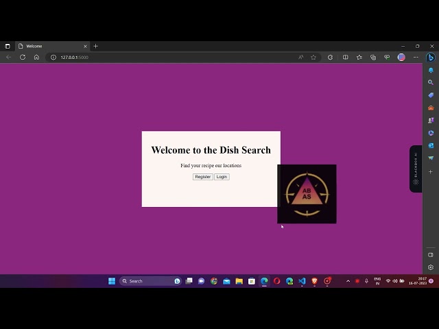 Python project - 1 - Dish Search website using Flask , Github and SQLite