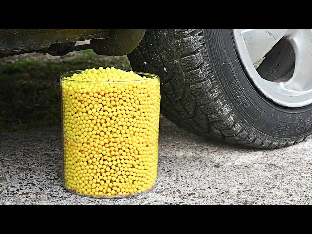 EXPERIMENT Car vs 10000 AIRSOFT BBs Crushing Crunchy & Soft Things by Car