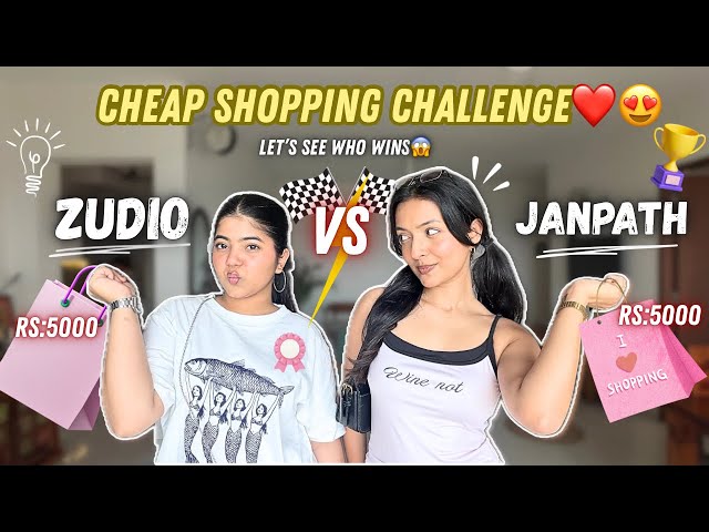 Budget shopping challenge 😱😍❤️Zudio VS Janpath❤️🤣 spent RS: 5000 on each😍😅||YR||
