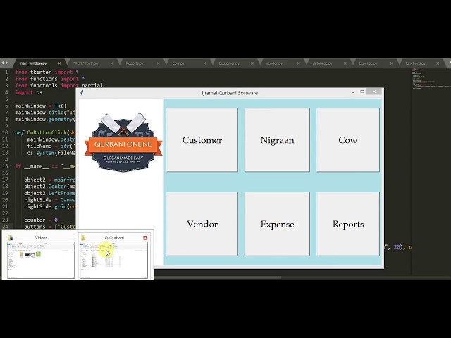 Qurbani Desktop Software build in Python, MySQL, Tkinter, ReportLab