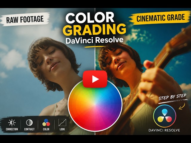 Cinematic Color Grading in DaVinci Resolve | RAW to CINEMATIC (Step by Step)