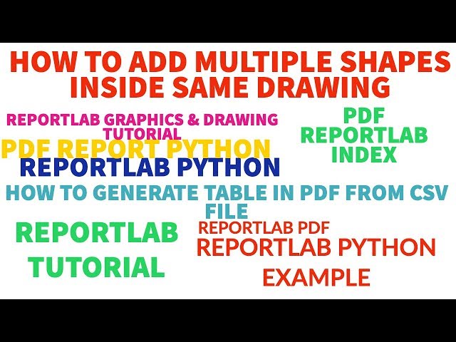 REPORTLAB|REPORTLAB PYTHON TUTORIAL|How To Add Multiple Shapes in Pdf File Using Python|PART:38
