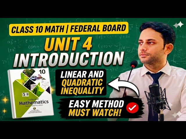 Introduction to Unit 4 – Linear and Quadratic Inequalities | Class 10 Mathematics (FBISE 2026)