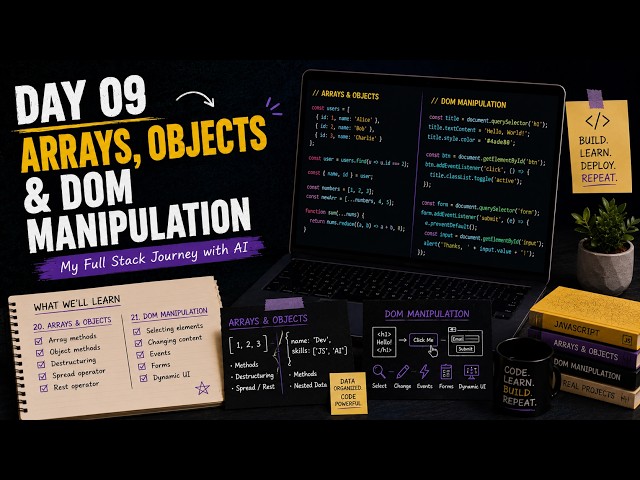 Day 09: Arrays, Objects and DOM Manipulation (AI Teaches Me Full Stack)