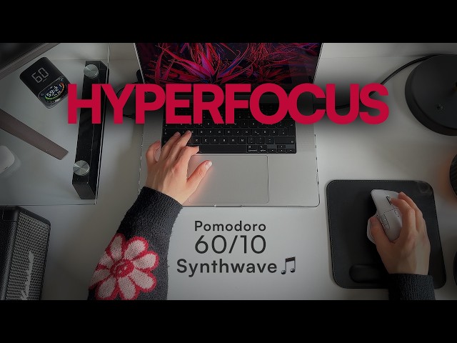Synthwave Flow: Work with Me | 3x Pomodoro 60/10 • 80s Sound • Nostalgic Synth Focus Music