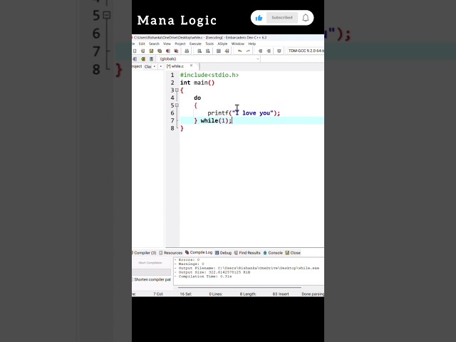 Printing “I Love You” in C Using do While Loop ❤️