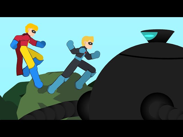 Omnidroid V.X 8 vs Supers (The incredibles) "Mr Incredible - Metaman" | Stick Nodes