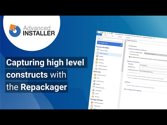 Capturing high level constructs with the Repackager