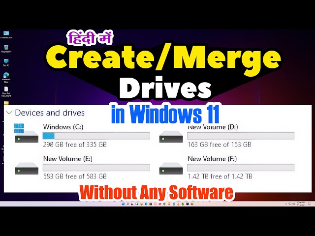 How to Create or Merge Drives in Windows 11 | Windows 11 Mein Drive Shrink, Extend ya Merge Kare
